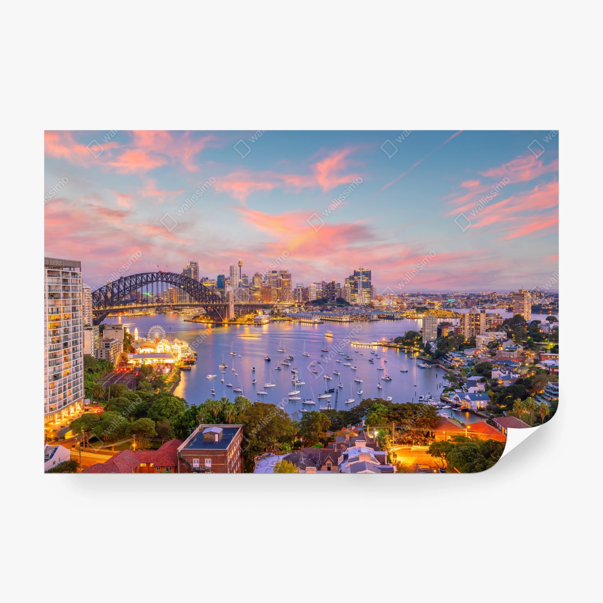 Fototapeta zachód słońca nad Sydney – Wallissimo® Fototapeta zachód słońca nad Sydney – Wallissimo®