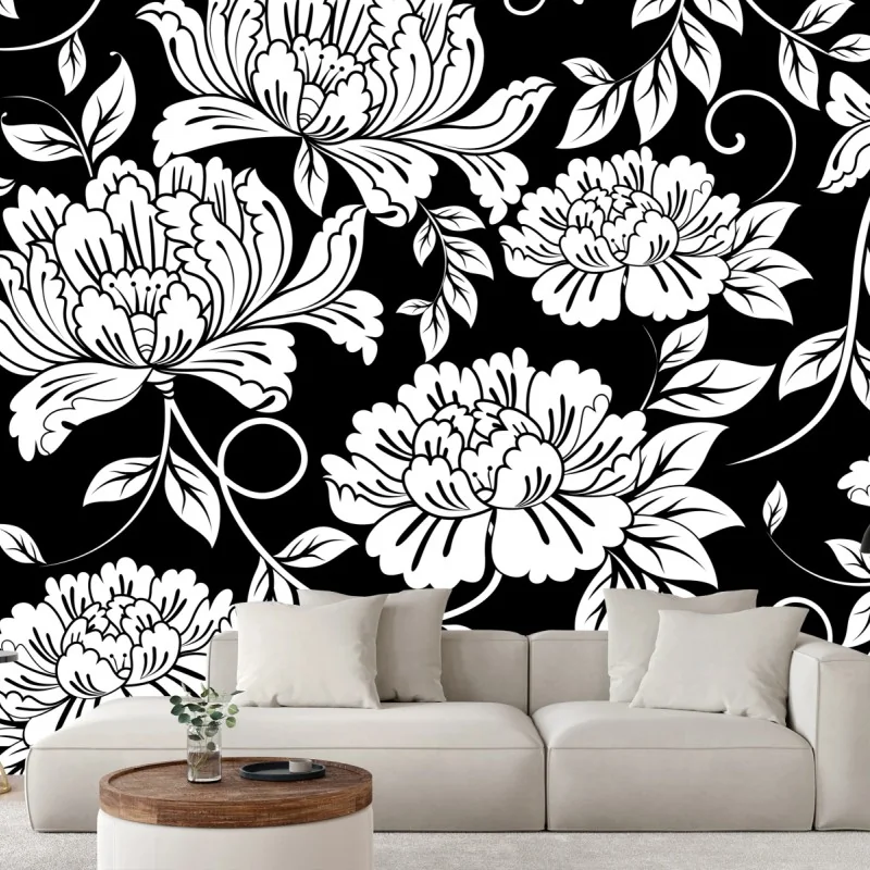 Fototapeta monochromatyczny wzór kwiatowy – Wallissimo® Fototapeta monochromatyczny wzór kwiatowy – Wallissimo®