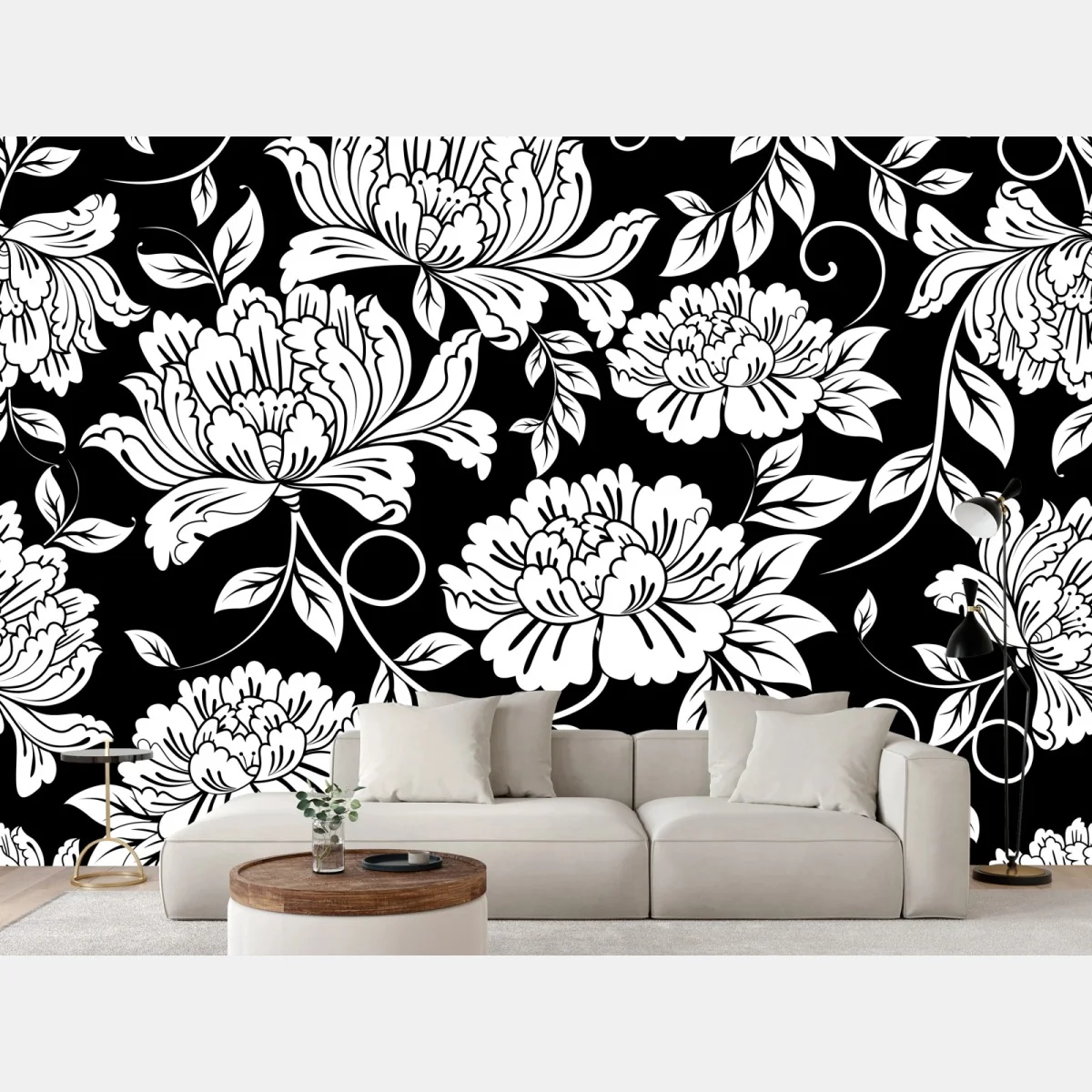 Fototapeta monochromatyczny wzór kwiatowy – Wallissimo® Fototapeta monochromatyczny wzór kwiatowy – Wallissimo®