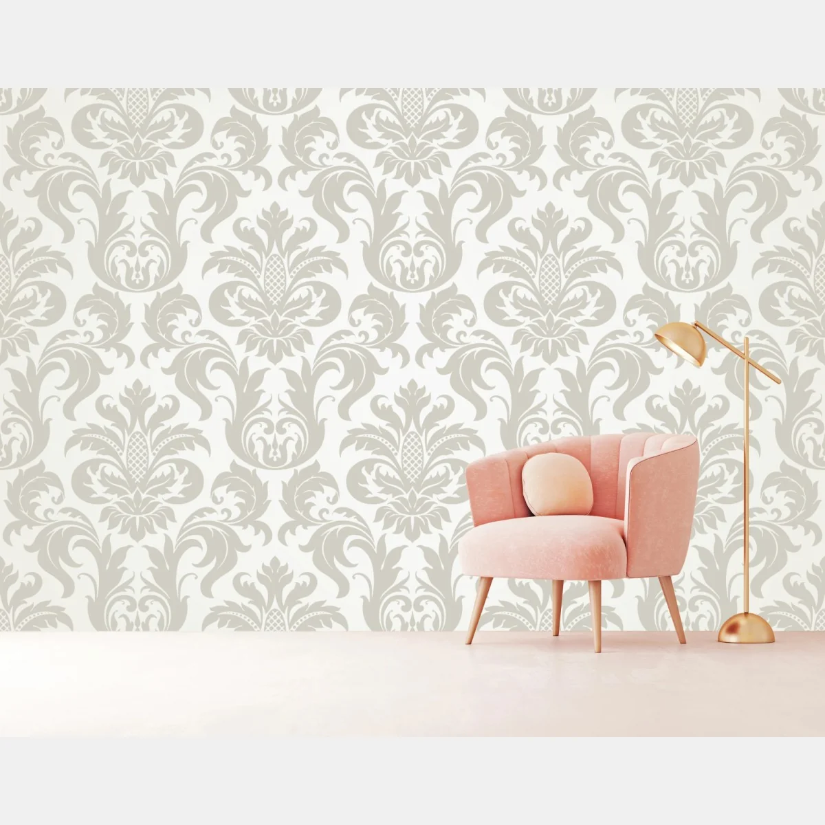 Fototapeta elegancki beżowy wzór damask – Wallissimo® Fototapeta elegancki beżowy wzór damask – Wallissimo®