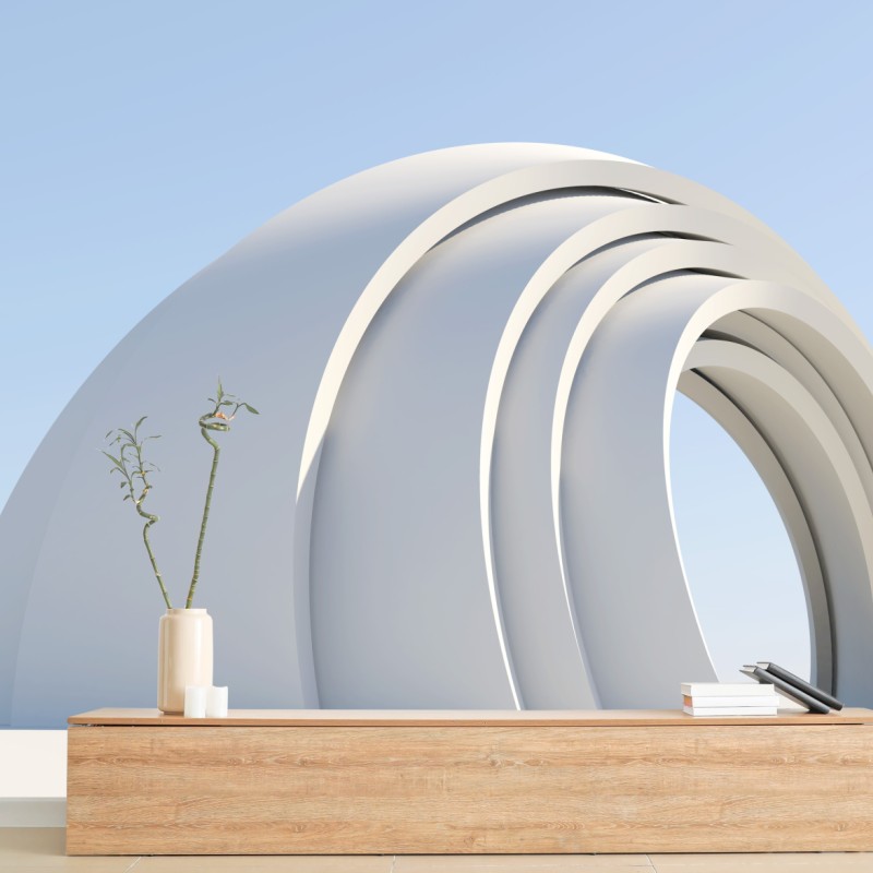 Fototapeta minimalistyczna rzeźba łuku – Wallissimo® Fototapeta minimalistyczna rzeźba łuku – Wallissimo®
