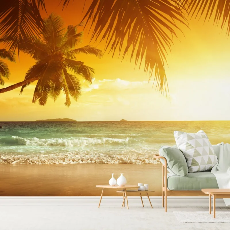 Fototapeta złoty zachód słońca na Karaibach – Wallissimo® Fototapeta złoty zachód słońca na Karaibach – Wallissimo®