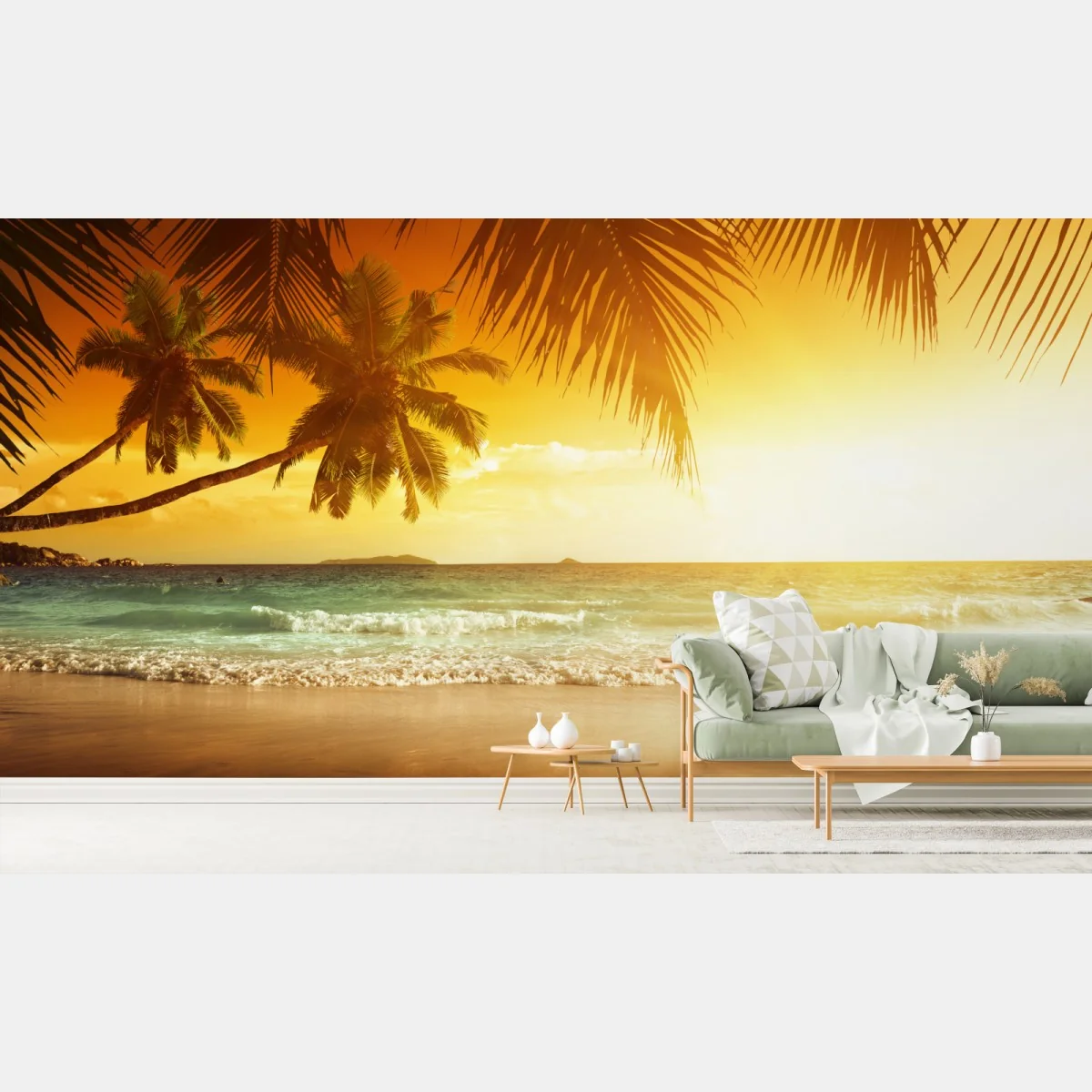 Fototapeta złoty zachód słońca na Karaibach – Wallissimo® Fototapeta złoty zachód słońca na Karaibach – Wallissimo®