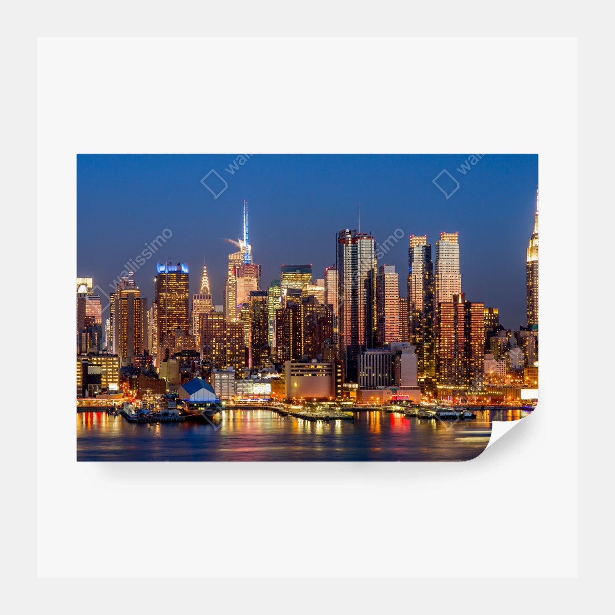 Fototapeta panorama Nowego Jorku o zmierzchu – Wallissimo® Fototapeta panorama Nowego Jorku o zmierzchu – Wallissimo®