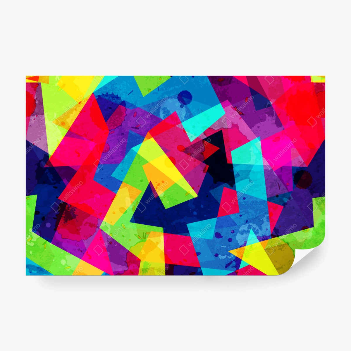 Fototapeta żywy geometryczny akwarelowy kolaż – Wallissimo® Fototapeta żywy geometryczny akwarelowy kolaż – Wallissimo®