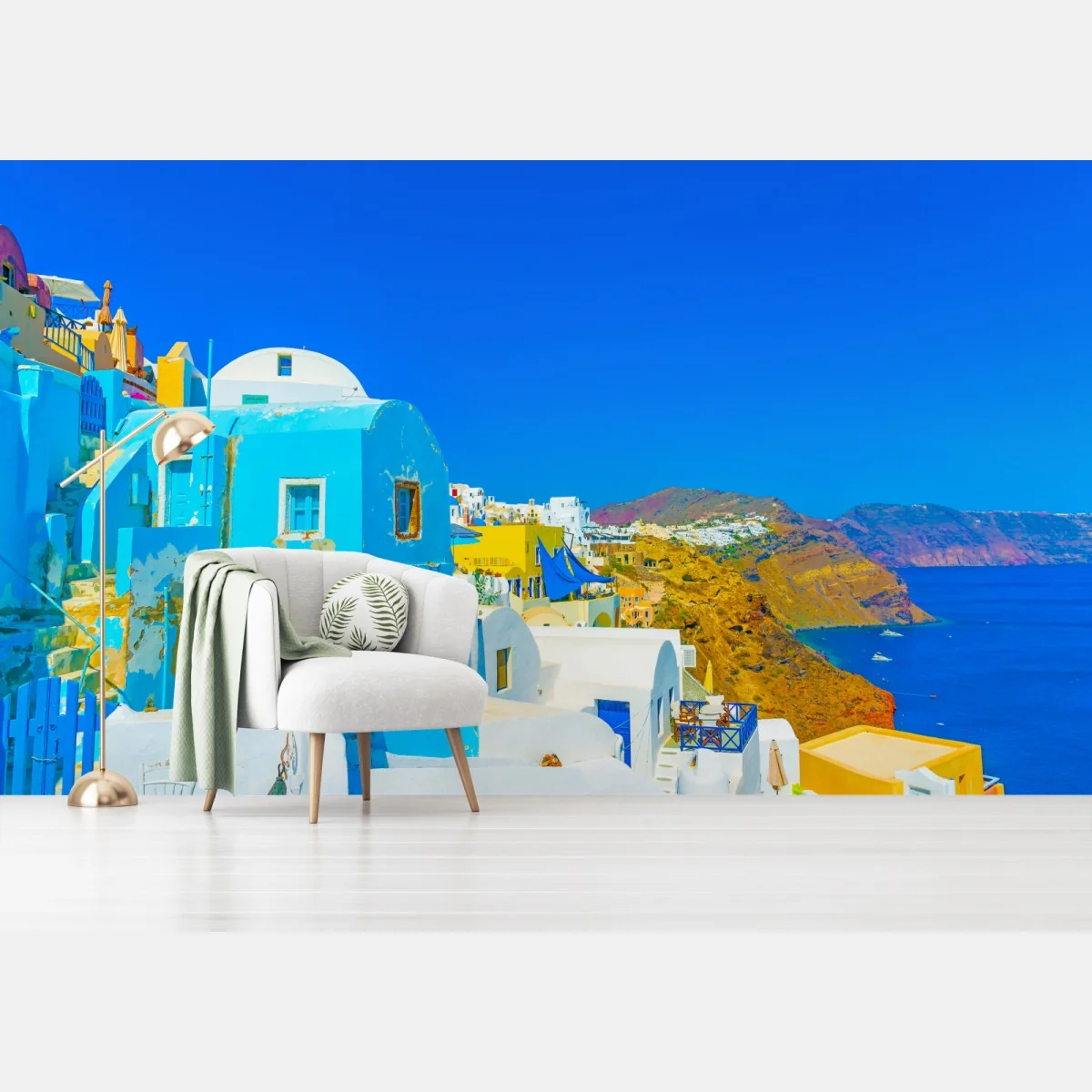 Fototapeta słoneczny widok na Oia, Santorini – Wallissimo® Fototapeta słoneczny widok na Oia, Santorini – Wallissimo®