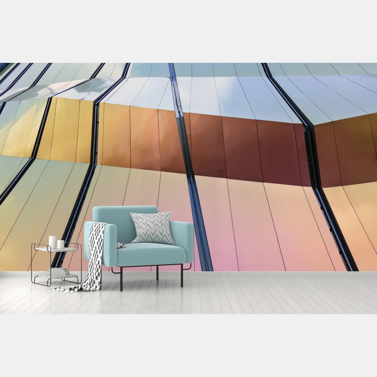 Fototapeta iryzująca nowoczesna fasada z paneli – Wallissimo® Fototapeta iryzująca nowoczesna fasada z paneli – Wallissimo®