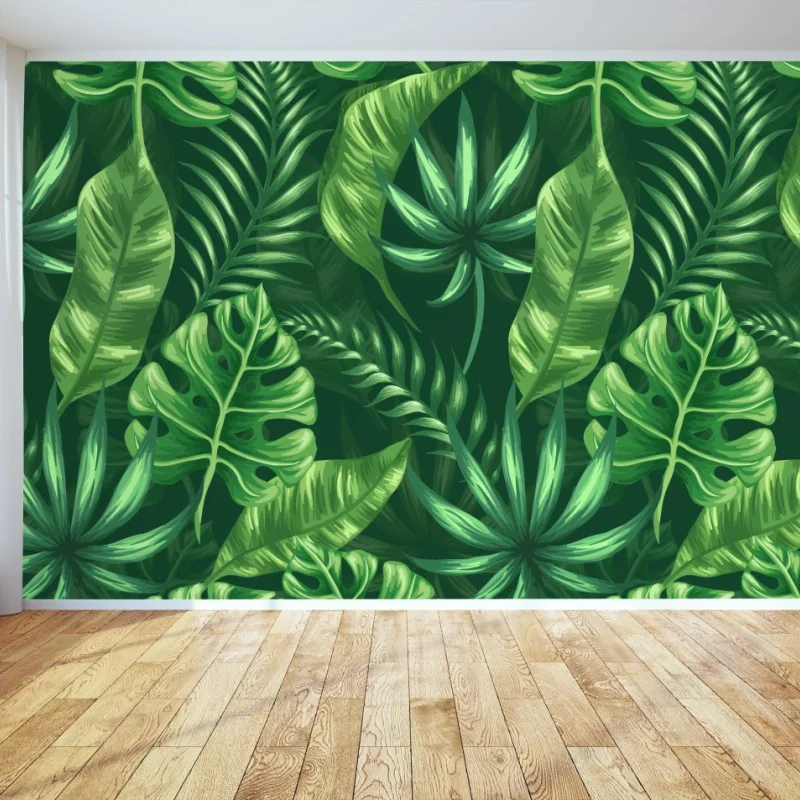Fototapeta tropikalny wzór z liśćmi monstery – Wallissimo® Fototapeta tropikalny wzór z liśćmi monstery – Wallissimo®
