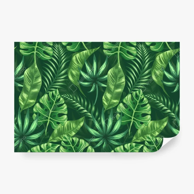 Fototapeta uspokajający wodospad w szmaragdowym lesie – Wallissimo®