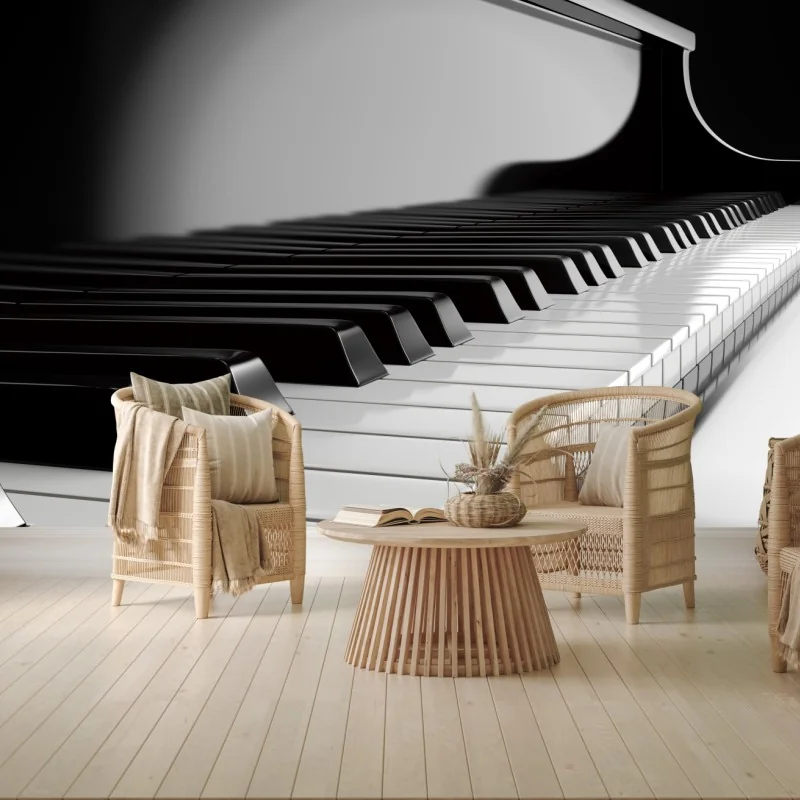 Fototapeta eleganckie czarno-białe klawisze fortepianu – Wallissimo® Fototapeta eleganckie czarno-białe klawisze fortepianu – Wallissimo®
