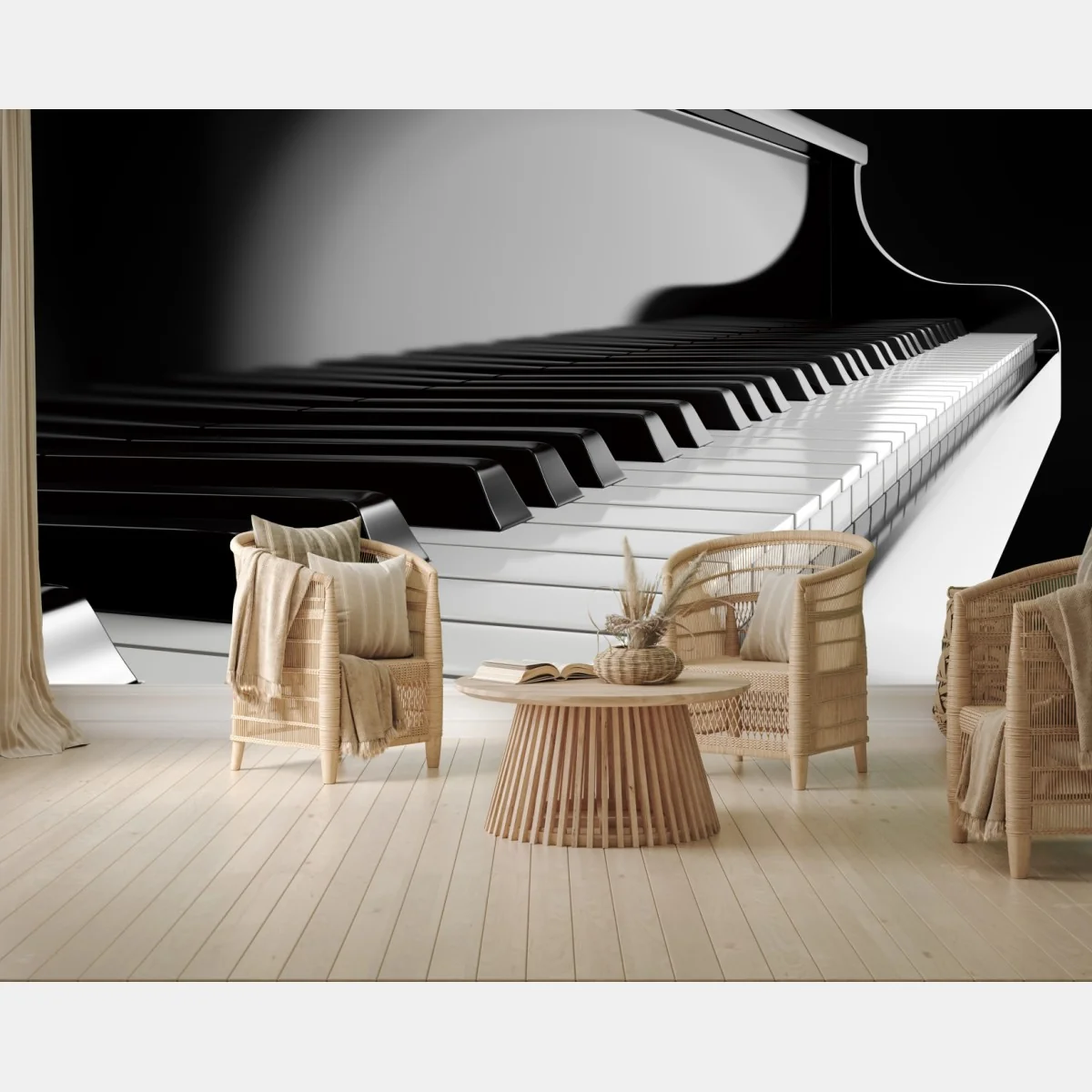Fototapeta eleganckie czarno-białe klawisze fortepianu – Wallissimo® Fototapeta eleganckie czarno-białe klawisze fortepianu – Wallissimo®