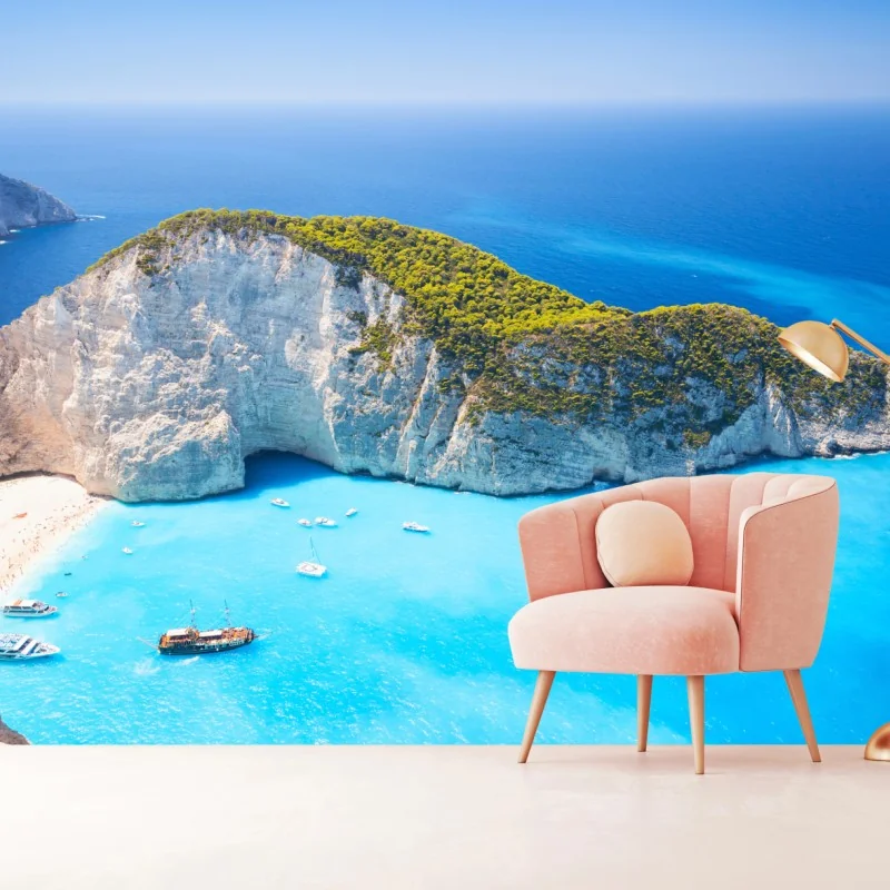 Fototapeta Zatoka Navagio turkusowa zatoka, Zakynthos – Wallissimo® Fototapeta Zatoka Navagio turkusowa zatoka, Zakynthos – Wallissimo®