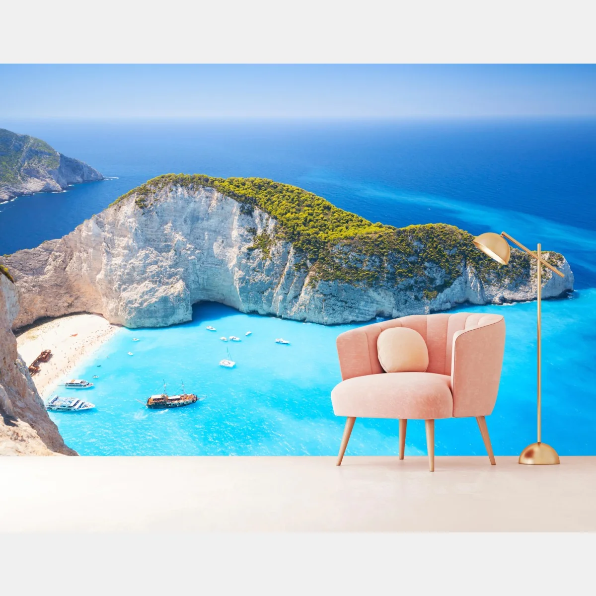 Fototapeta Zatoka Navagio turkusowa zatoka, Zakynthos – Wallissimo® Fototapeta Zatoka Navagio turkusowa zatoka, Zakynthos – Wallissimo®