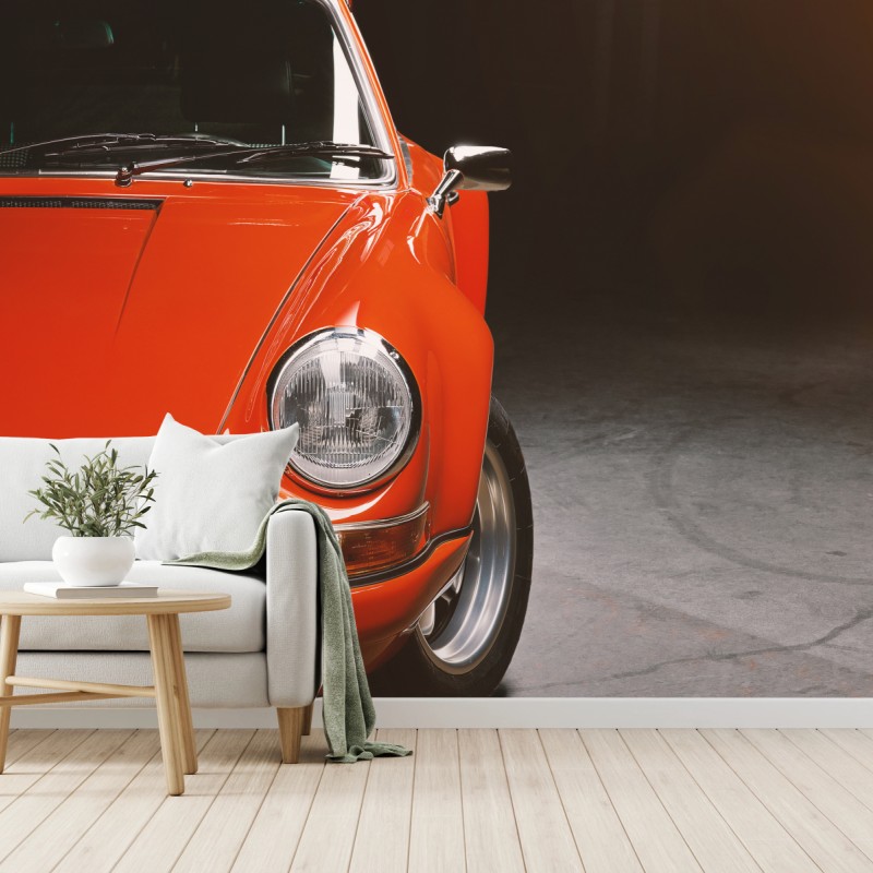 Fototapeta czerwony zabytkowy samochód sportowy zbliżenie – Wallissimo® Fototapeta czerwony zabytkowy samochód sportowy zbliżenie – Wallissimo®