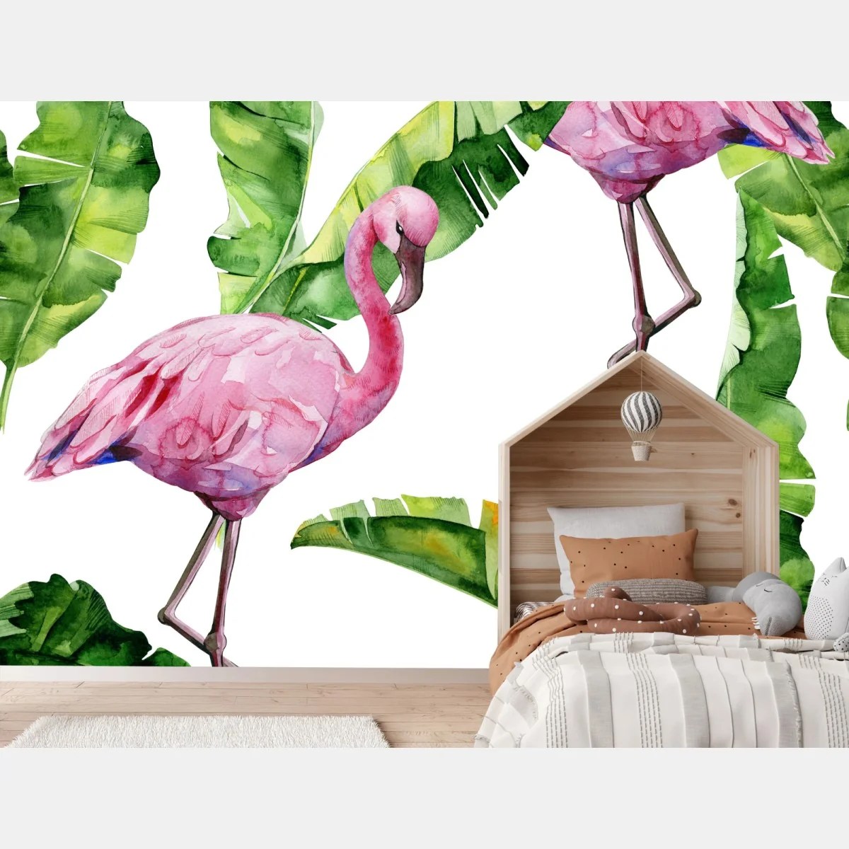 Fototapeta różowy flaming w akwareli – Wallissimo® Fototapeta różowy flaming w akwareli – Wallissimo®