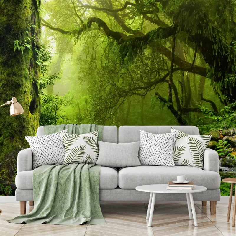 Fototapeta zaczarowany zielony leśny strumień – Wallissimo® Fototapeta zaczarowany zielony leśny strumień – Wallissimo®