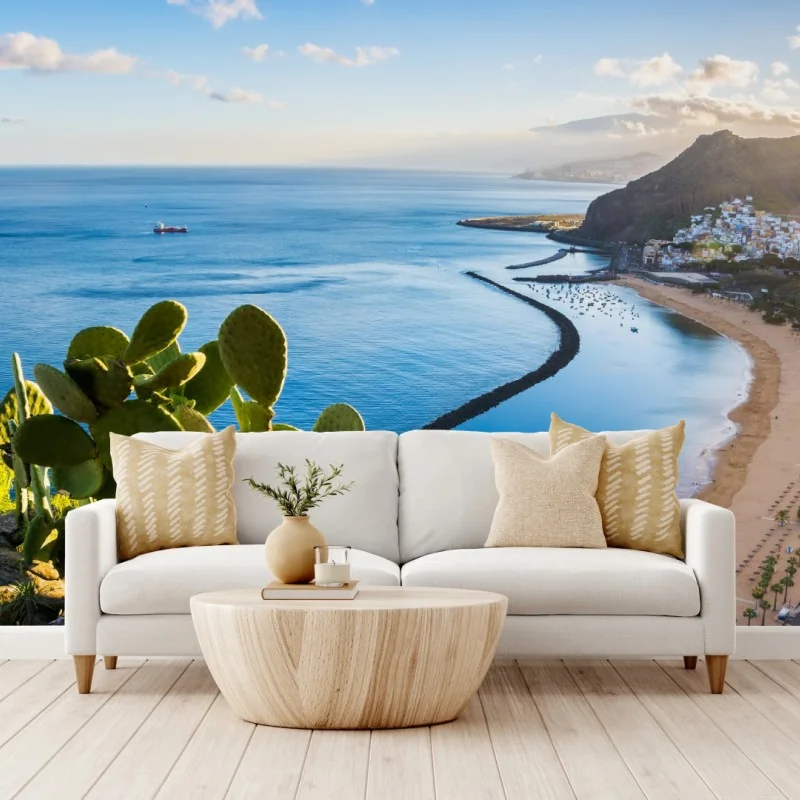 Fototapeta słoneczna plaża Las Teresitas panorama – Wallissimo® Fototapeta słoneczna plaża Las Teresitas panorama – Wallissimo®