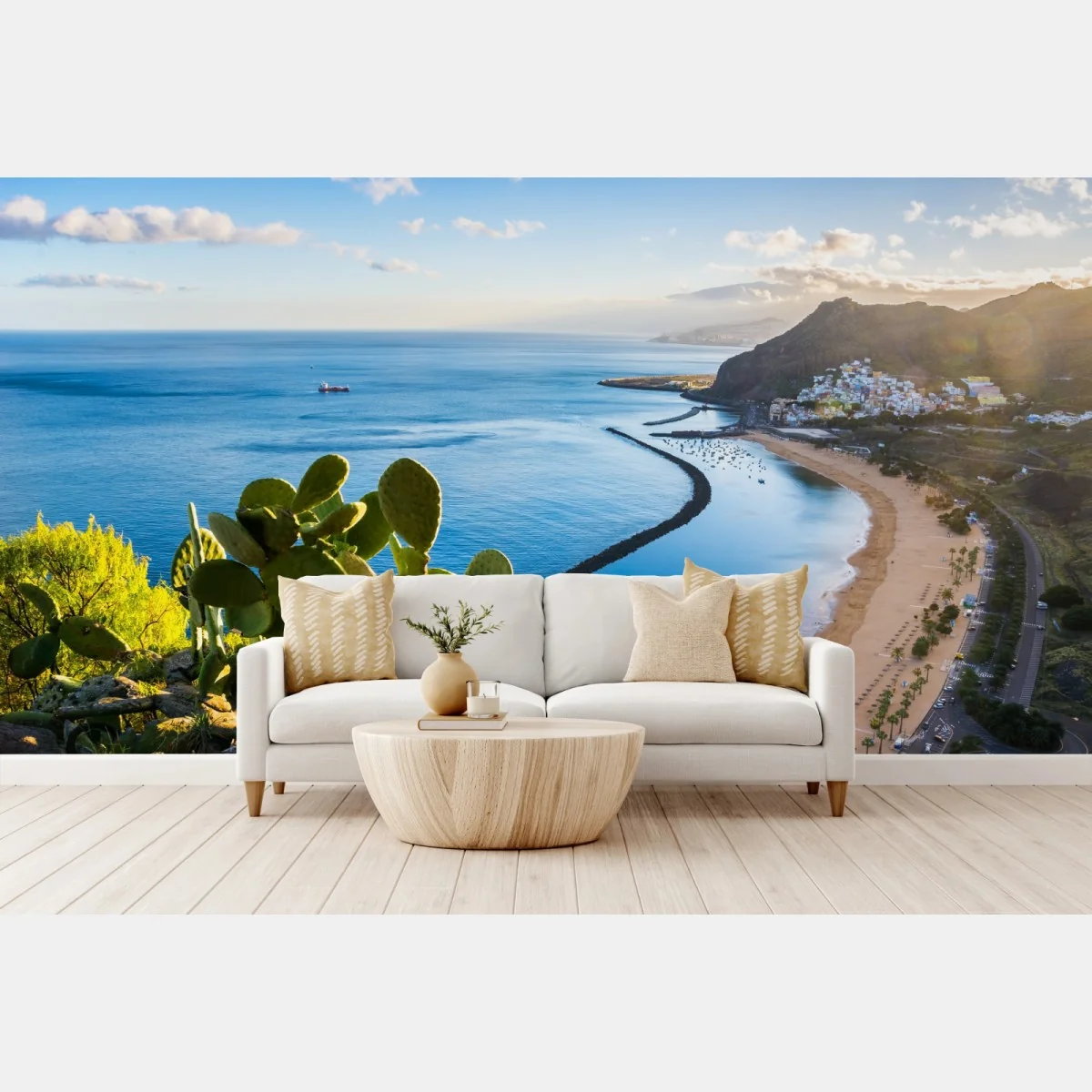 Fototapeta słoneczna plaża Las Teresitas panorama – Wallissimo® Fototapeta słoneczna plaża Las Teresitas panorama – Wallissimo®