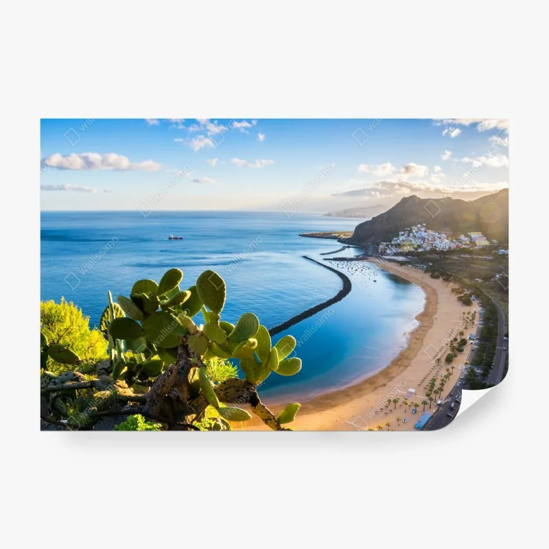 Fototapeta pastelowy tropikalny wzór botaniczny z żurawiami – Wallissimo®