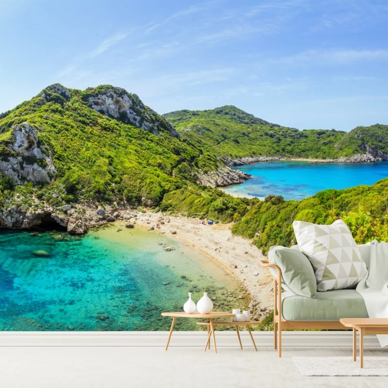 Fototapeta turkusowa zatoka na wyspie – Wallissimo® Fototapeta turkusowa zatoka na wyspie – Wallissimo®
