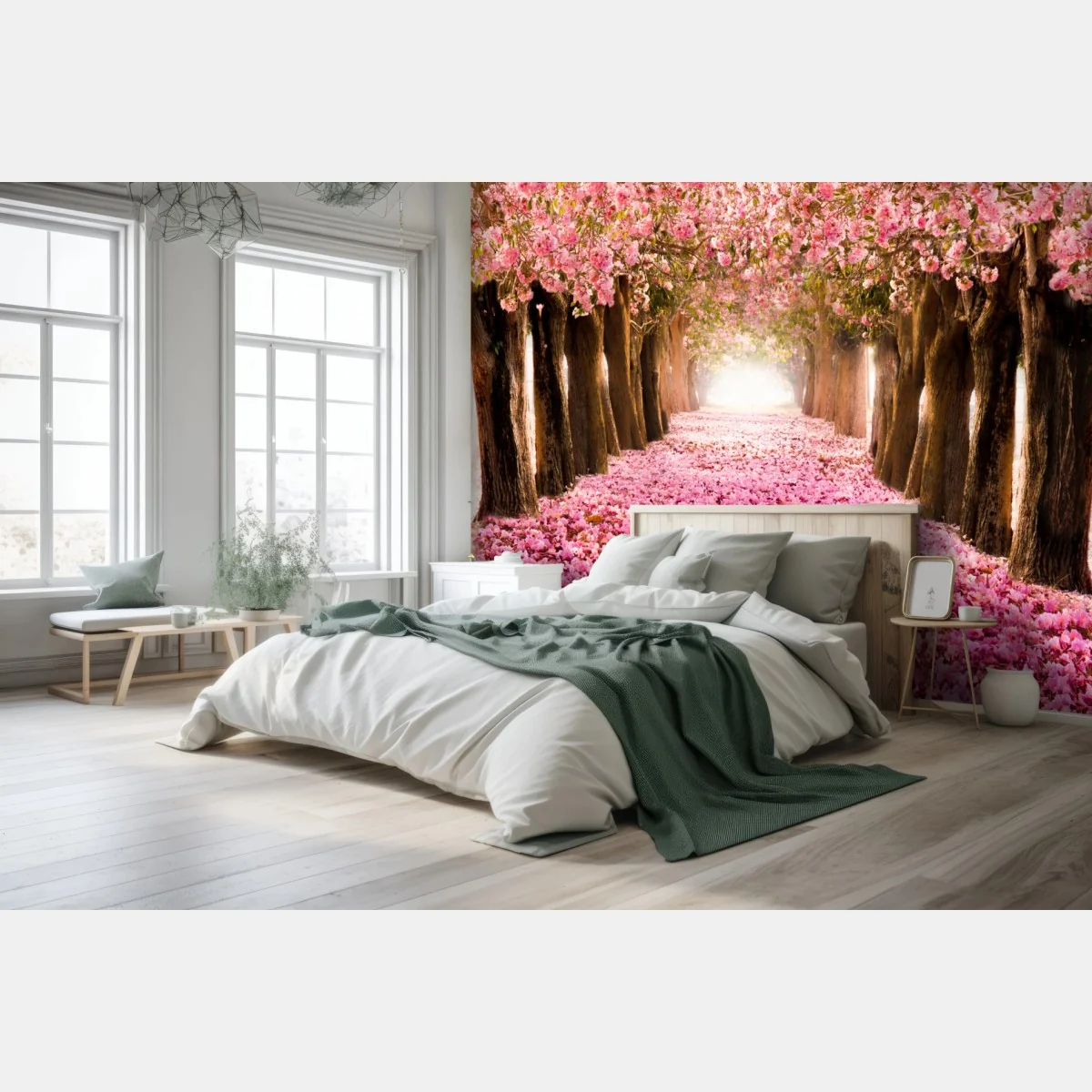 Fototapeta różowa aleja kwiatów wiśni – Wallissimo® Fototapeta różowa aleja kwiatów wiśni – Wallissimo®
