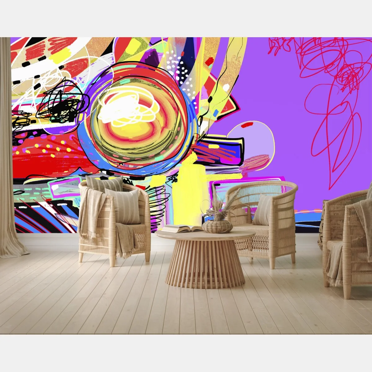 Fototapeta żywa fioletowa kompozycja abstrakcyjna – Wallissimo® Fototapeta żywa fioletowa kompozycja abstrakcyjna – Wallissimo®