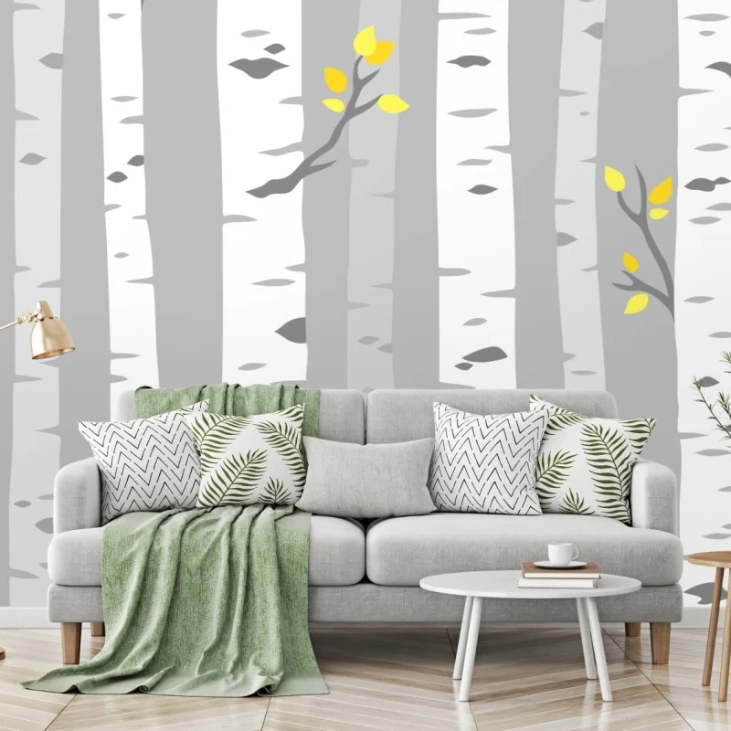 Fototapeta skandynawski las brzóz – Wallissimo® Fototapeta skandynawski las brzóz – Wallissimo®