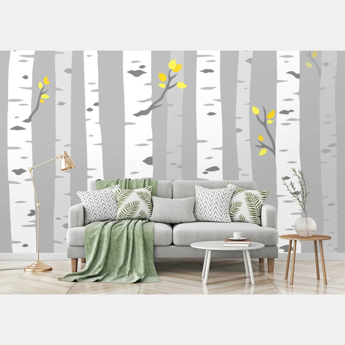 Fototapeta skandynawski las brzóz – Wallissimo® Fototapeta skandynawski las brzóz – Wallissimo®