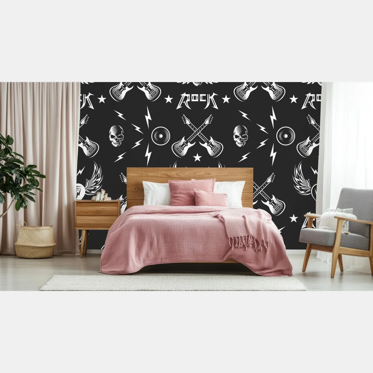 Fototapeta bezszwowy wzór rockowych ikon – Wallissimo® Fototapeta bezszwowy wzór rockowych ikon – Wallissimo®