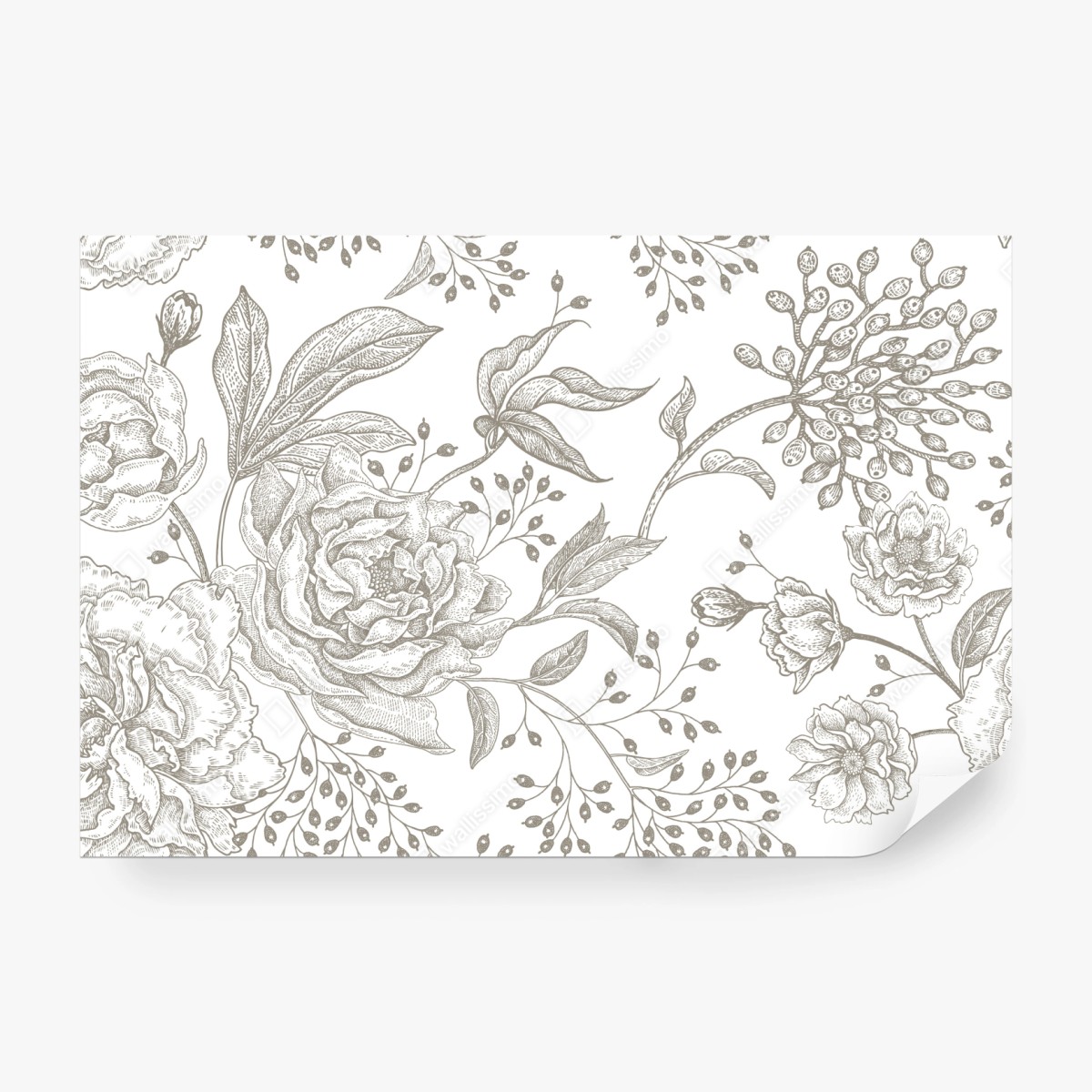 Fototapeta delikatny botaniczny wzór kwiatowy w stylu vintage – Wallissimo® Fototapeta delikatny botaniczny wzór kwiatowy w stylu vintage – Wallissimo®