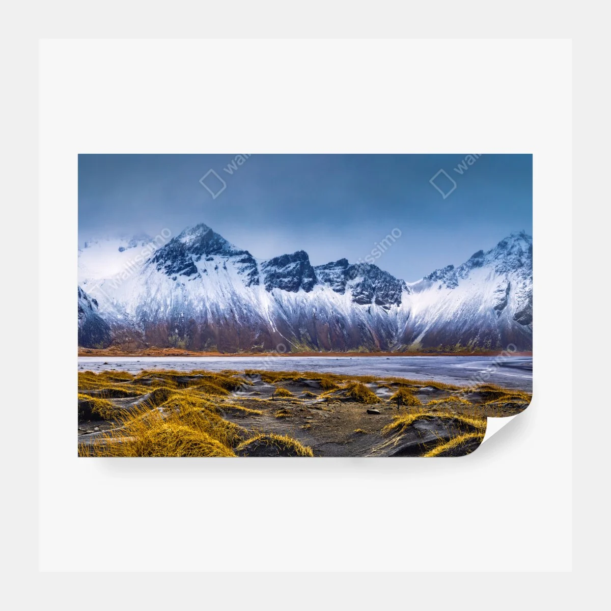 Fototapeta panorama Vestrahorn na Stokksnes – Wallissimo® Fototapeta panorama Vestrahorn na Stokksnes – Wallissimo®