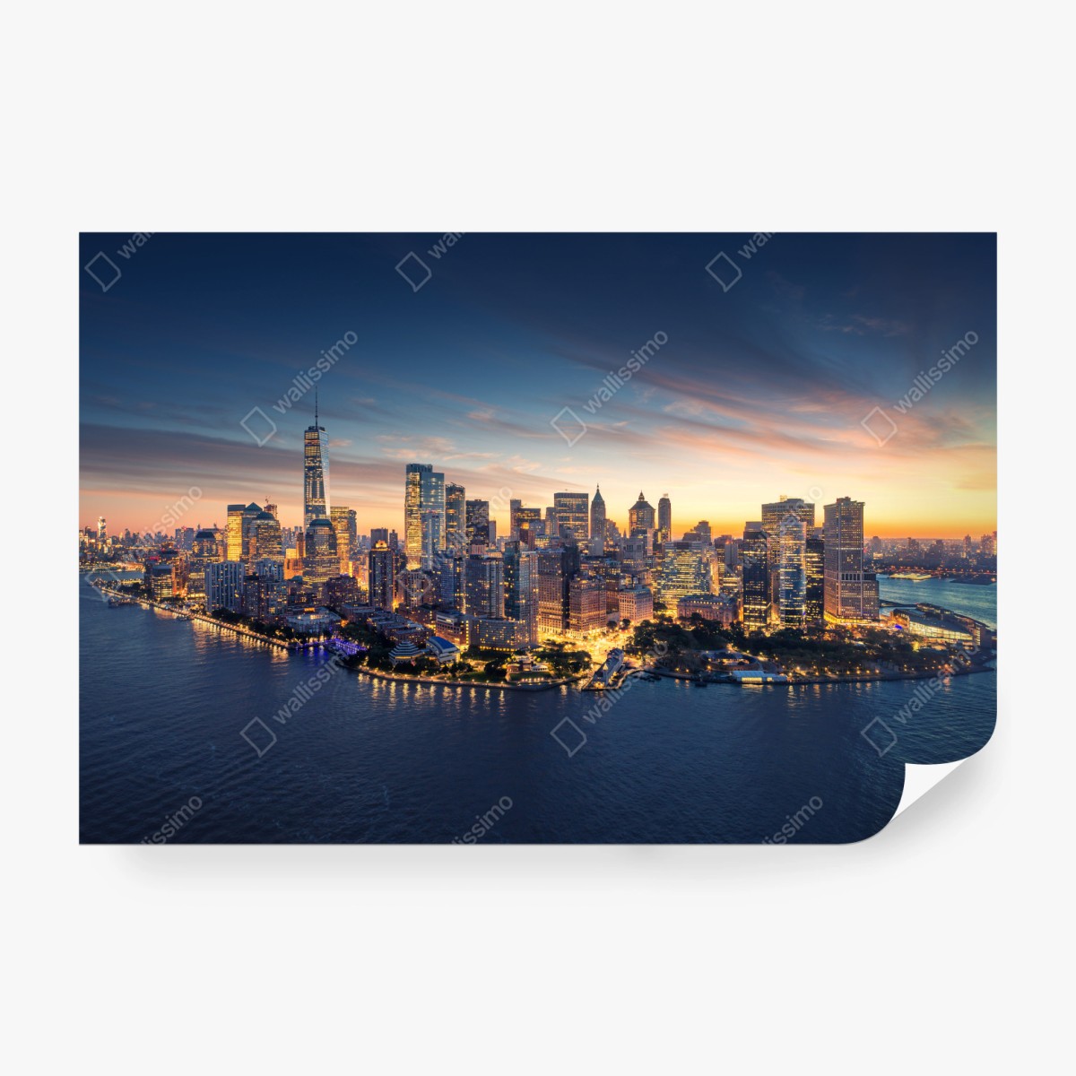 Fototapeta Manhattan panorama o wschodzie słońca – Wallissimo® Fototapeta Manhattan panorama o wschodzie słońca – Wallissimo®