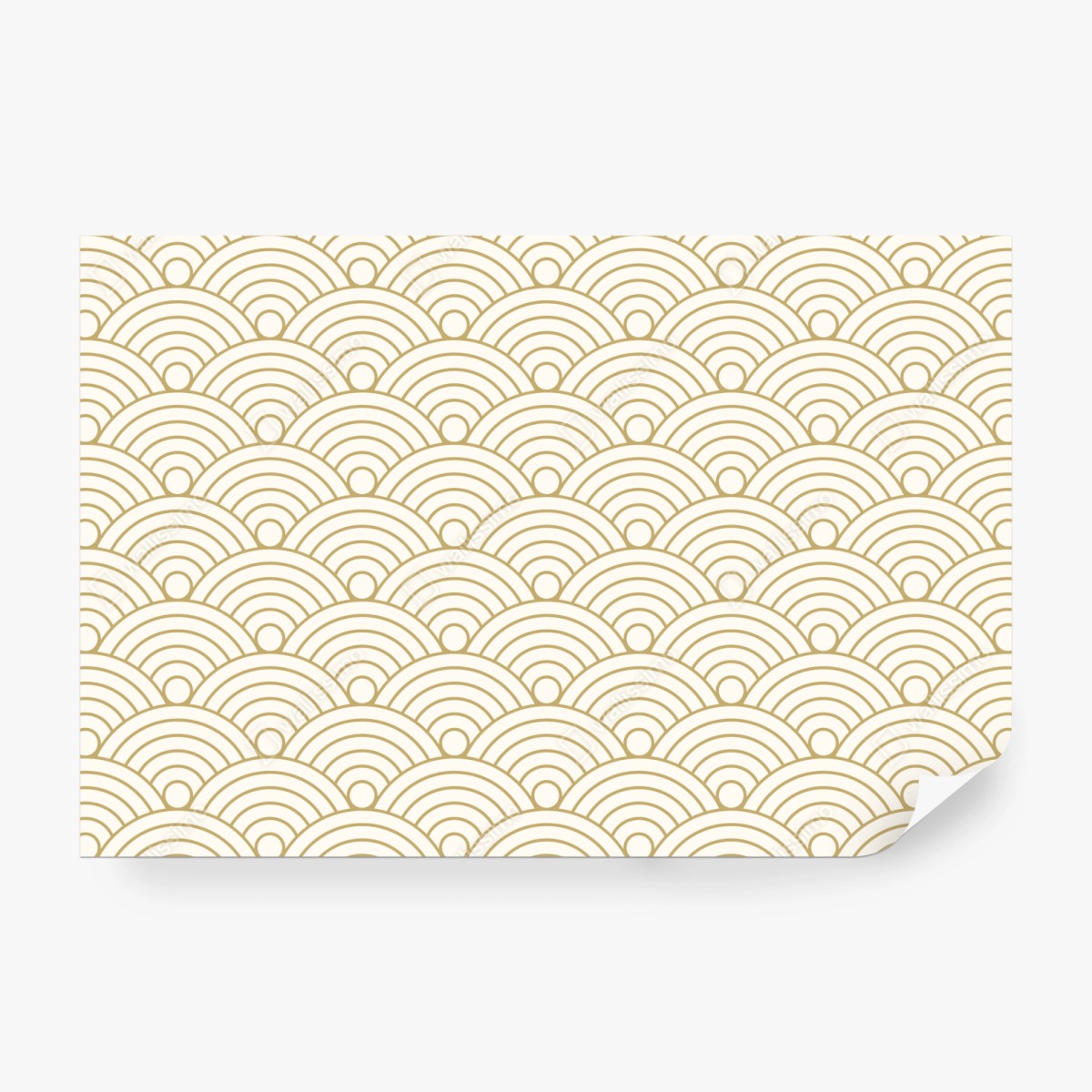Fototapeta złoty wzór seigaiha – Wallissimo® Fototapeta złoty wzór seigaiha – Wallissimo®