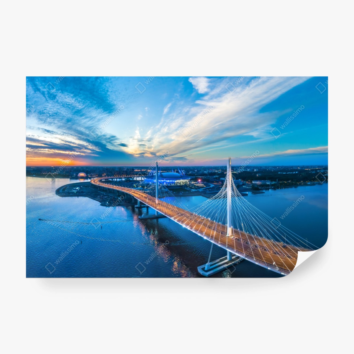 Fototapeta Sankt Petersburg panorama mostu o zmierzchu – Wallissimo® Fototapeta Sankt Petersburg panorama mostu o zmierzchu – Wallissimo®