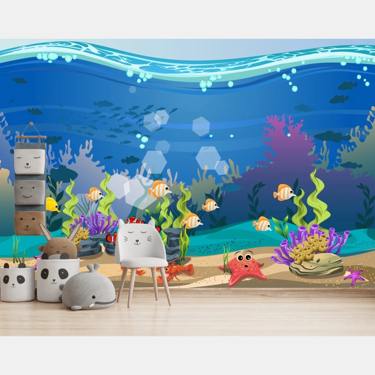 Fototapeta zabawna podwodna scena z rafą koralową – Wallissimo® Fototapeta zabawna podwodna scena z rafą koralową – Wallissimo®