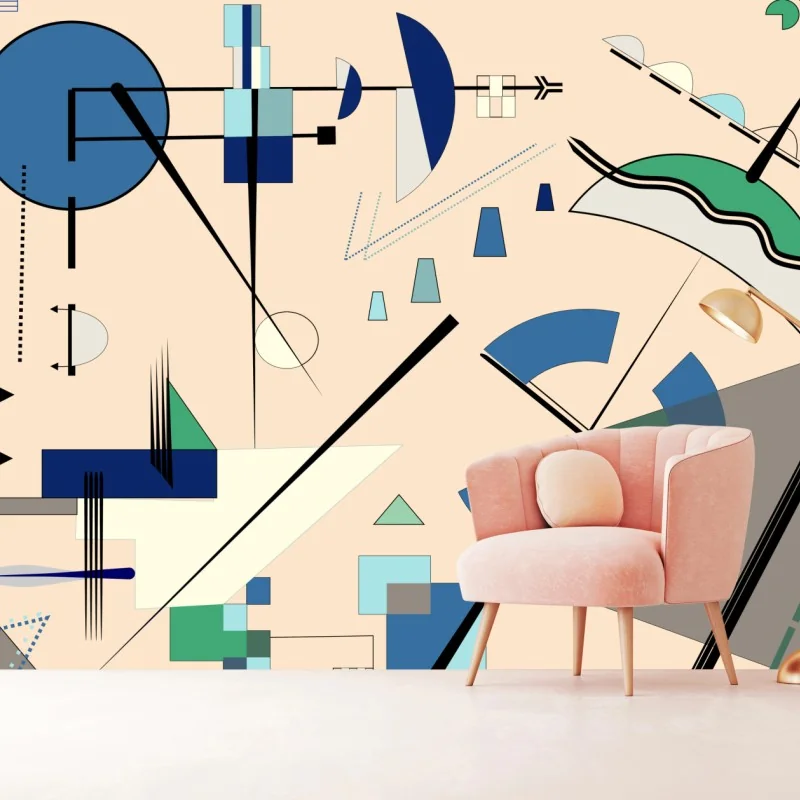 Fototapeta geometryczna kompozycja w pastelach – Wallissimo® Fototapeta geometryczna kompozycja w pastelach – Wallissimo®