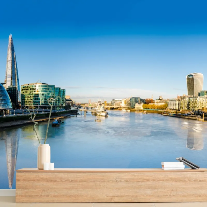 Fototapeta Londyn panoramiczny widok nad Tamizą – Wallissimo® Fototapeta Londyn panoramiczny widok nad Tamizą – Wallissimo®