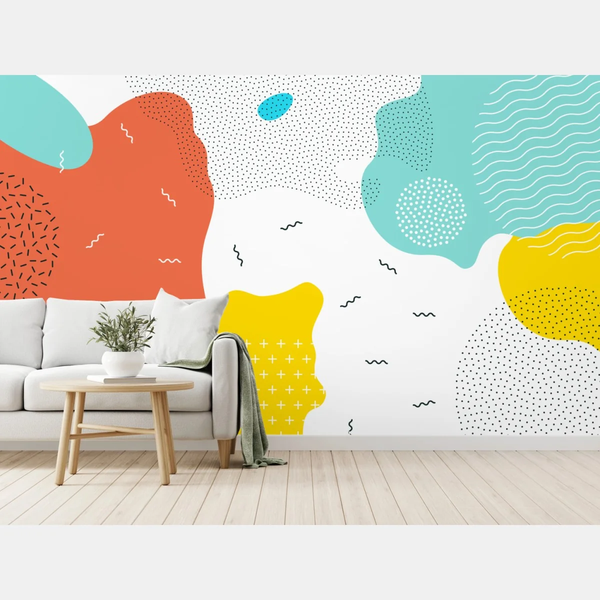 Fototapeta zabawne abstrakcyjne kształty w żywych kolorach – Wallissimo® Fototapeta zabawne abstrakcyjne kształty w żywych kolorach – Wallissimo®