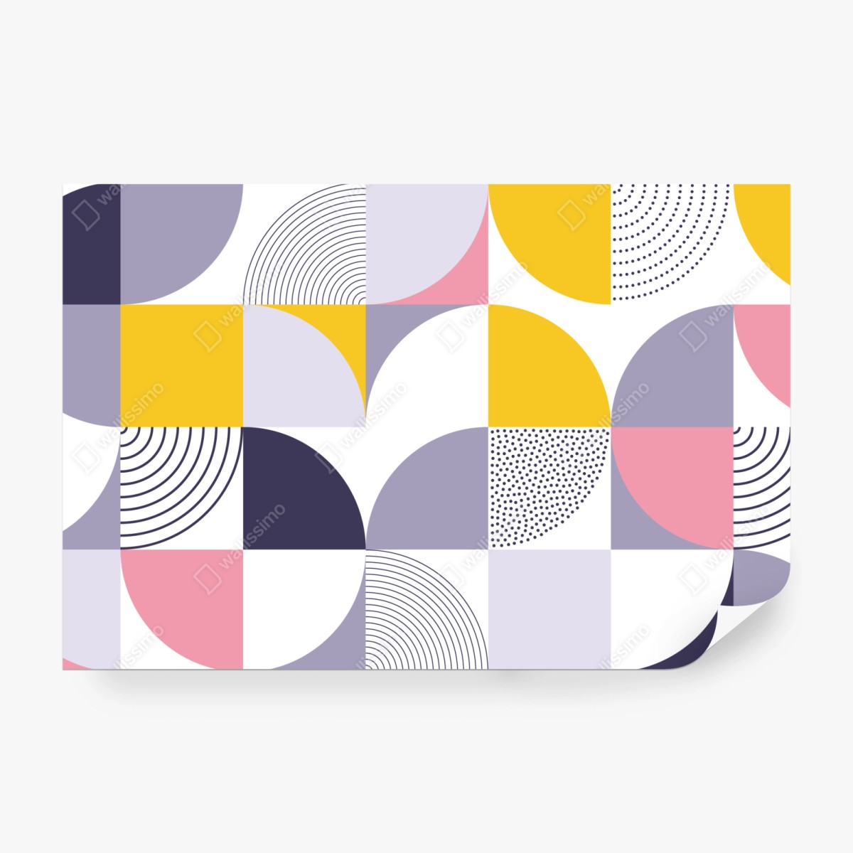 Fototapeta pastelowy geometryczny wzór z półkolami – Wallissimo® Fototapeta pastelowy geometryczny wzór z półkolami – Wallissimo®