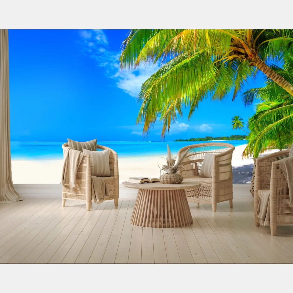 Fototapeta tropikalna turkusowa plaża – Wallissimo® Fototapeta tropikalna turkusowa plaża – Wallissimo®