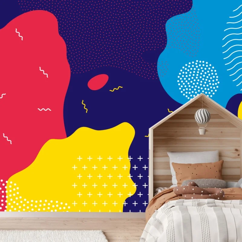 Fototapeta żywy abstrakcyjny wzór kształtów – Wallissimo® Fototapeta żywy abstrakcyjny wzór kształtów – Wallissimo®