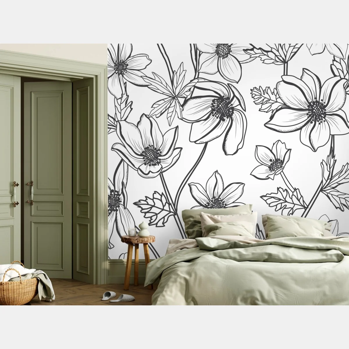 Fototapeta botaniczny rysunek kwiatowy – Wallissimo® Fototapeta botaniczny rysunek kwiatowy – Wallissimo®