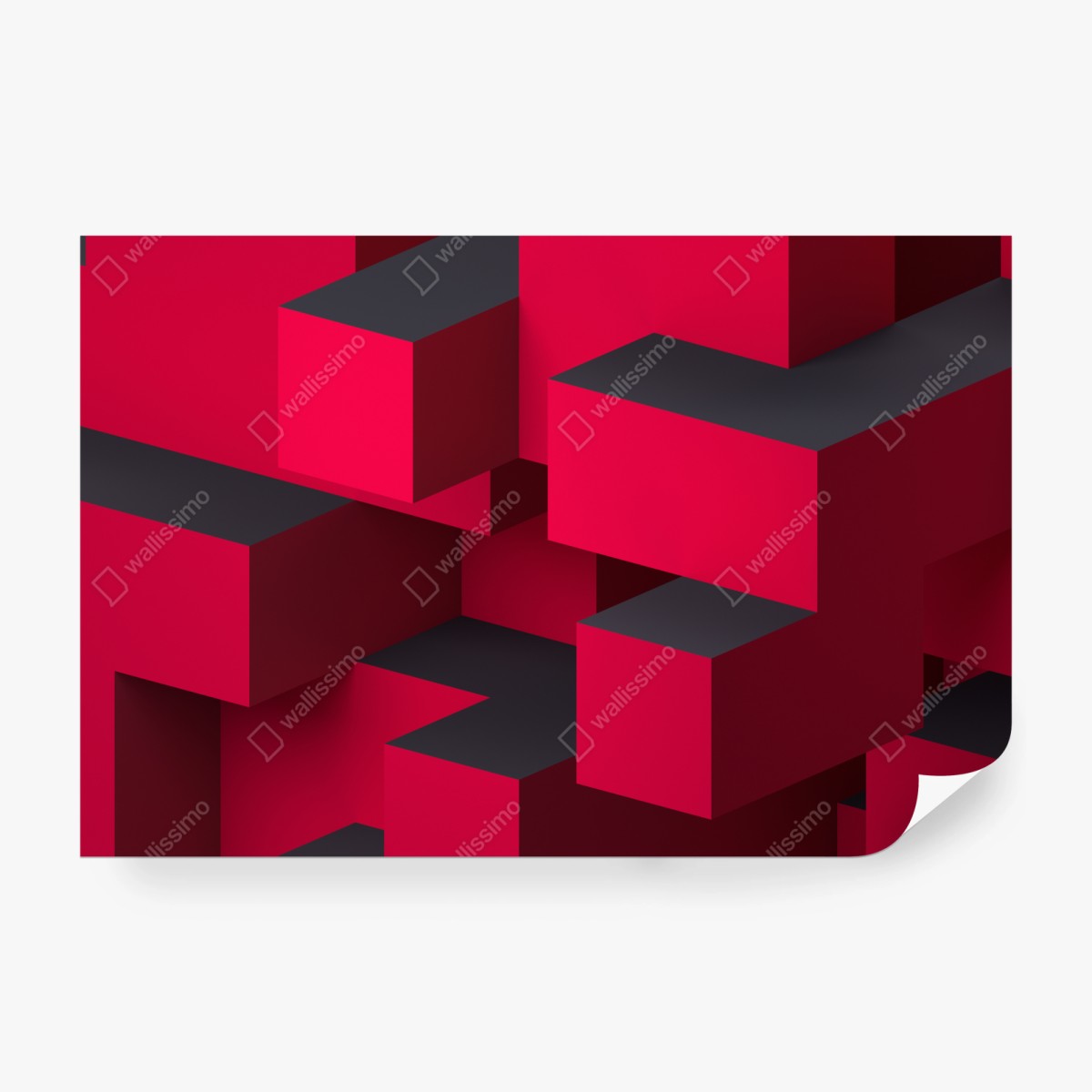 Fototapeta odważne czerwone geometryczne bloki – Wallissimo® Fototapeta odważne czerwone geometryczne bloki – Wallissimo®