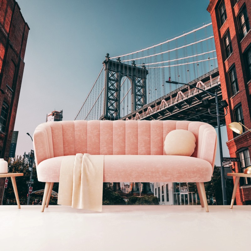 Fototapeta Manhattan most w miejskiej perspektywie – Wallissimo® Fototapeta Manhattan most w miejskiej perspektywie – Wallissimo®