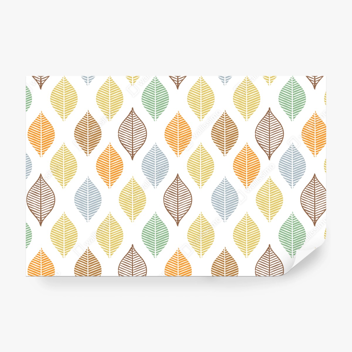 Fototapeta pastelowy wzór liści na ścianę – Wallissimo® Fototapeta pastelowy wzór liści na ścianę – Wallissimo®