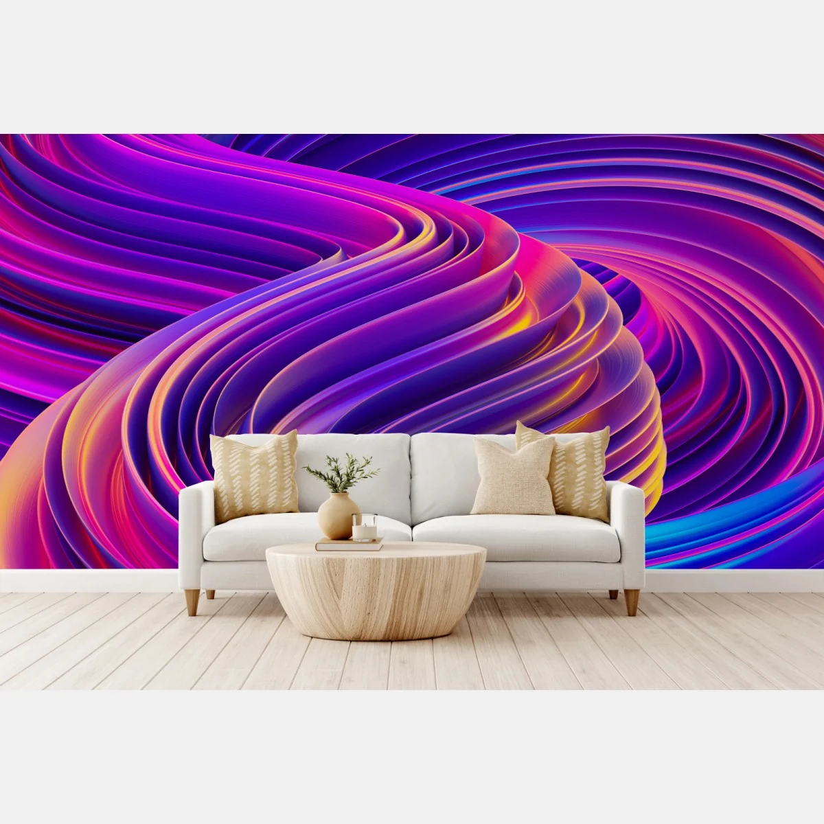 Fototapeta intensywny fioletowy 3d wir wstęg – Wallissimo®