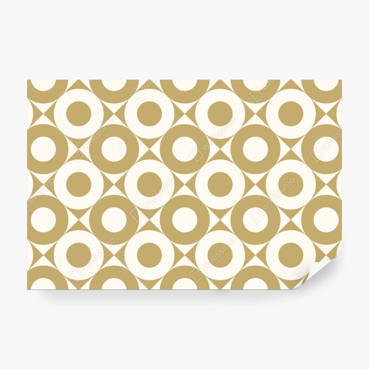 Fototapeta złoty geometryczny wzór z kołami – Wallissimo® Fototapeta złoty geometryczny wzór z kołami – Wallissimo®