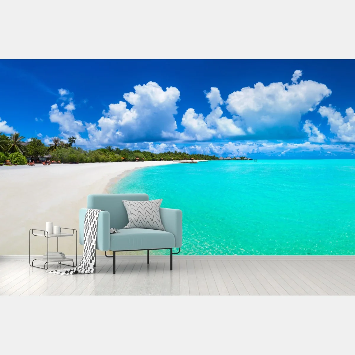 Fototapeta Malediwy turkusowa plaża panorama – Wallissimo® Fototapeta Malediwy turkusowa plaża panorama – Wallissimo®