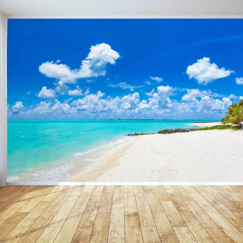 Fototapeta Malediwy turkusowa plaża panorama – Wallissimo® Fototapeta Malediwy turkusowa plaża panorama – Wallissimo®