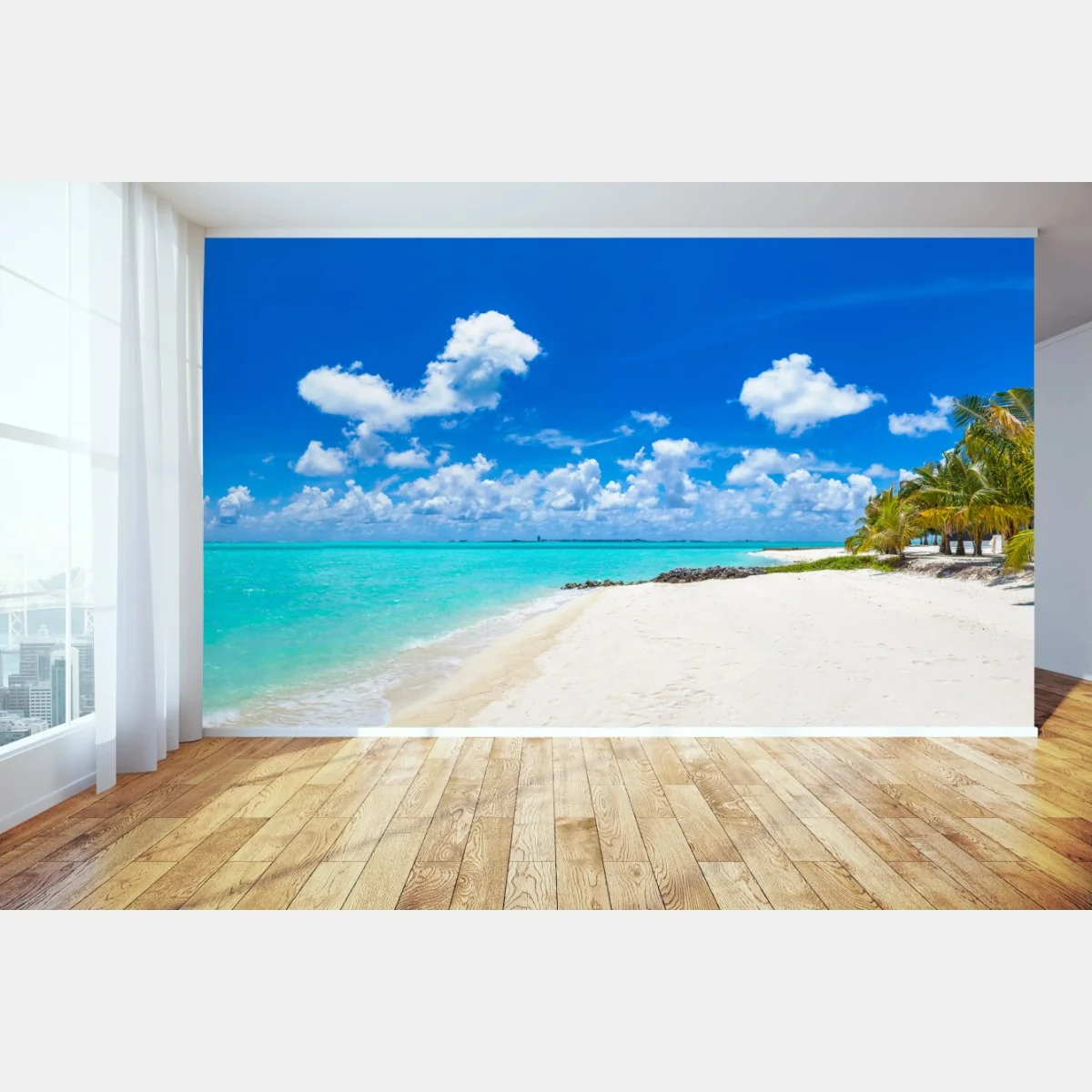 Fototapeta Malediwy turkusowa plaża panorama – Wallissimo® Fototapeta Malediwy turkusowa plaża panorama – Wallissimo®